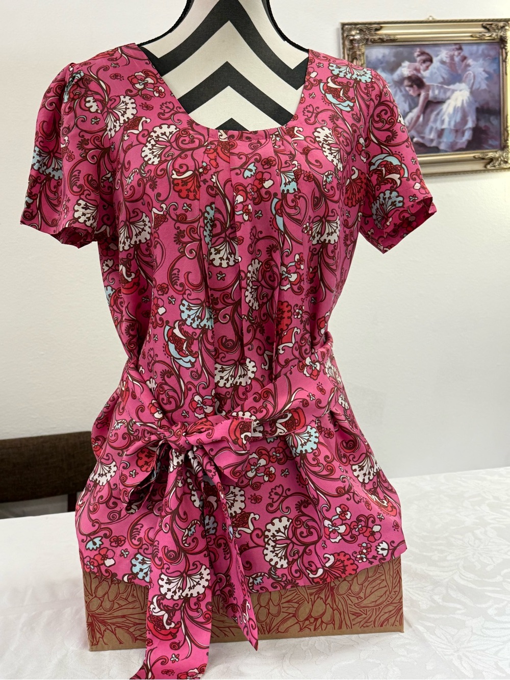 Lilly Pulitzer Pink Floral Tie-Waist Tunic